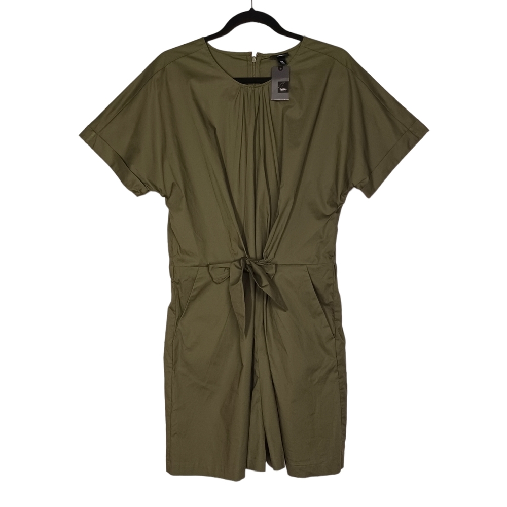 MOSSIMO Palm Tree Green Short Sleeve Pleated Tie Front Romper X-Large NWT - Picture 2 of 6
